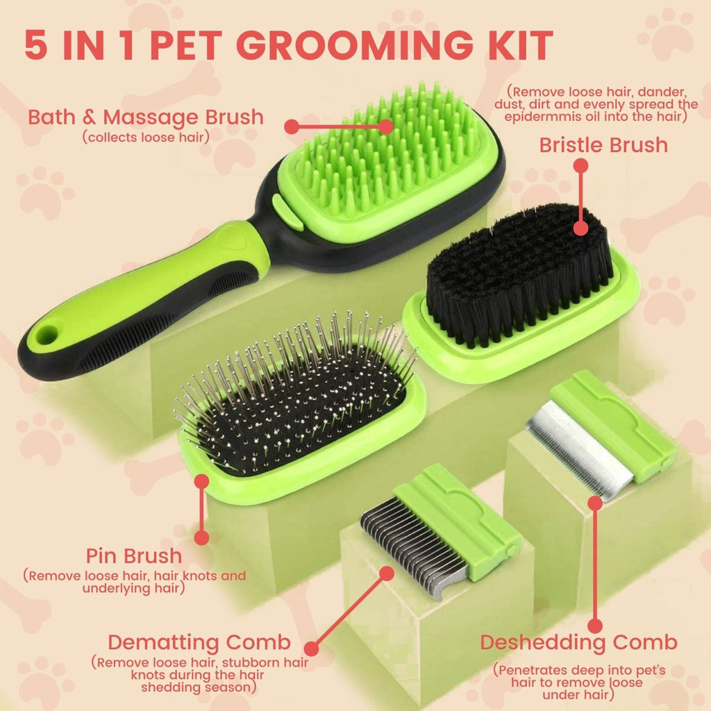 🌟 Floofi 5-in-1 Pet Grooming Set | Complete Care Kit for Your Furry Friend 🐾