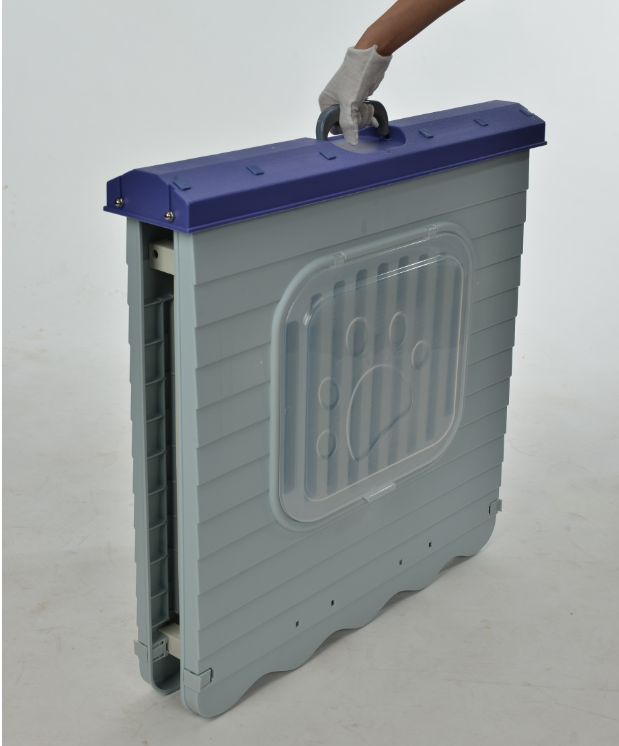 🐾 Foldable Plastic Pet House | Small Kennel for Dogs & Cats – Blue