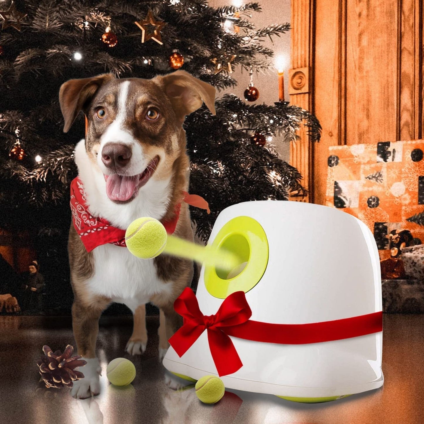🎾 Automatic Dog Ball Launcher | Interactive Tennis Toy with 6 Balls 🐕