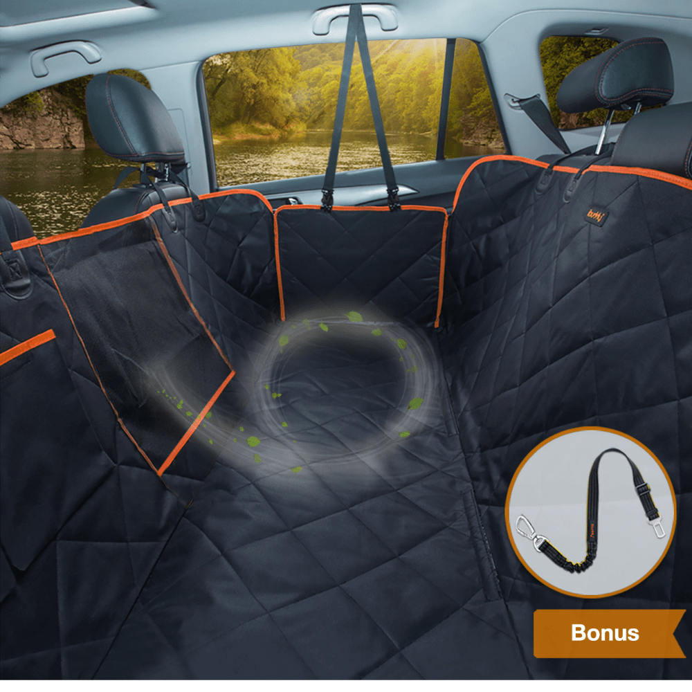 🐾 iBuddy Dog Seat Cover | Car Hammock with Mesh Window & Seat Belt Attachment