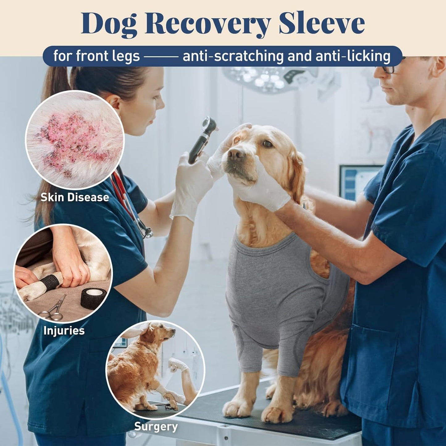Elastic Dog Leg Guard – Post-Surgery Protection, Prevents Licking & Biting
