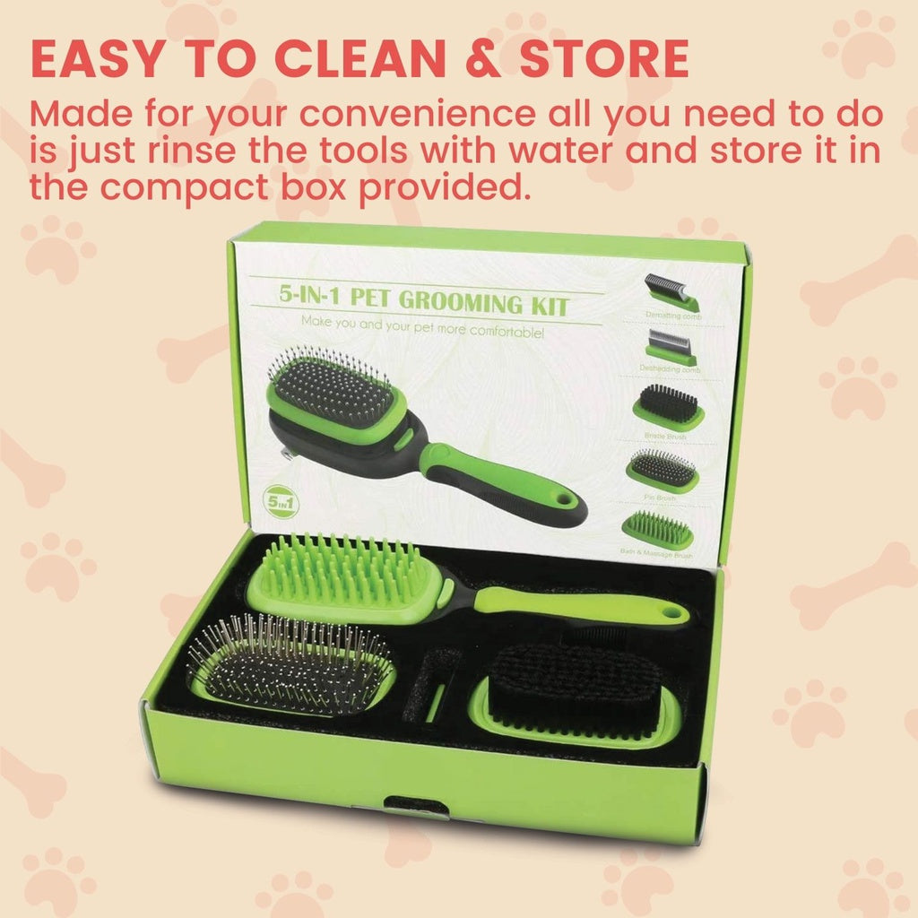 🌟 Floofi 5-in-1 Pet Grooming Set | Complete Care Kit for Your Furry Friend 🐾