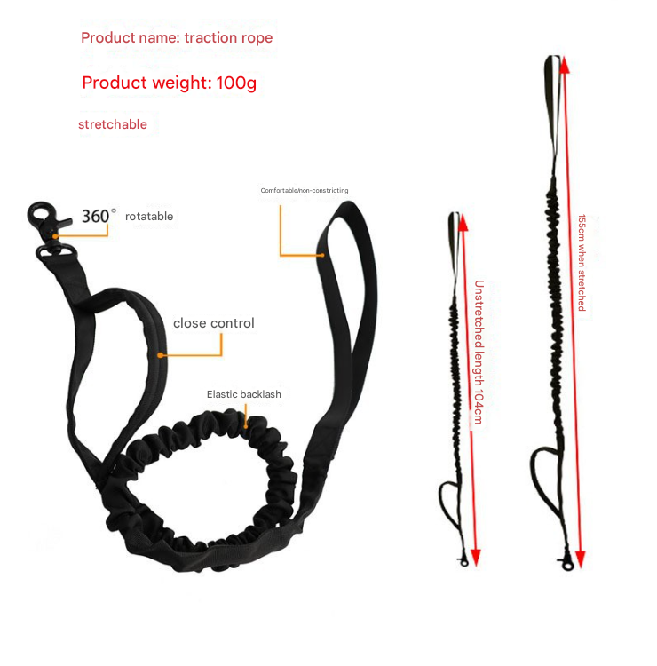 Hands-Free Dog Leash with Adjustable Waist Belt – Shock Absorbing Bungee